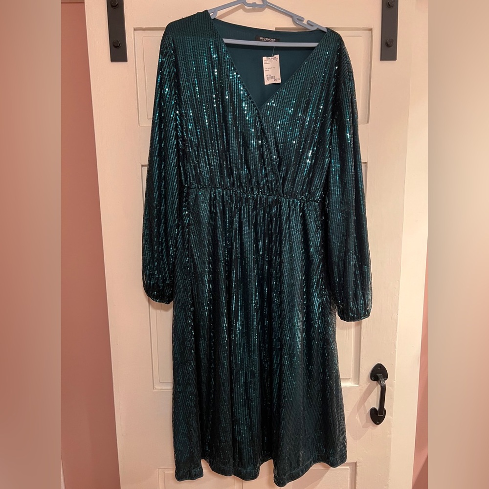 BloomChic Elegant Teal sequin dress
